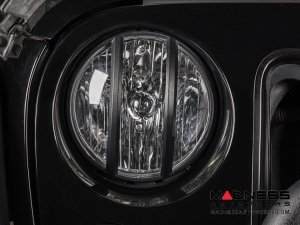 Jeep Wrangler JK Pivotal Headlight Euro Guards - Black